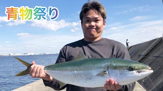 【武庫川一文字】この堤防日中も釣れまくりです！！　　　　青物　ショアジギング　ブリ