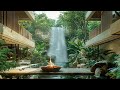 Back Garden Ambience🍃 Relax with Waterfall and Fire Sound | ASMR for Healing Insomnia, Reduce Stress