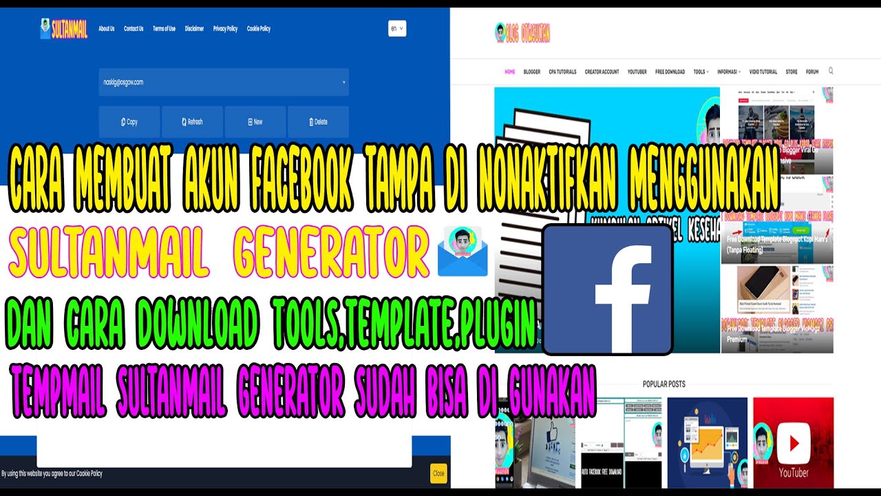 CARA MEMBUAT AKUN FACEBOOK TAMPA DI NONAKTIFKAN MENGGUNAKAN SULTANMAIL ...