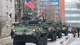 Hundreds America's Stryker Combat Vehicle in Poland Entered Ukraine Border