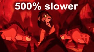 Lion King - Scar's death - 500% slower