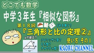 超わかる授業動画「相似な図形」】第１８回　三角形と比の定理②　使い方 その１＜基本編＞　形で見極めよ！