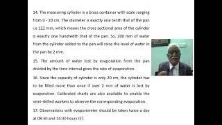 Agromet - Practicals - Evaporation  - Basics 1