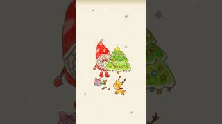 Lovely snowflake watercolor Christmas el Animated