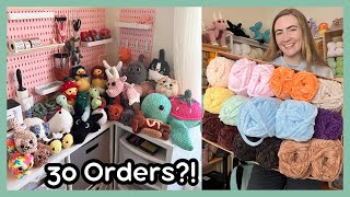 Packing My LARGEST Order Yet! 📦 Yarn Haul & Custom Orders! ✨ Chill Week of Crochet Studio Vlog