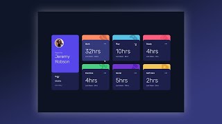 HTML, CSS (Grid), JavaScript | time tracking dashboard main - frontendmentor