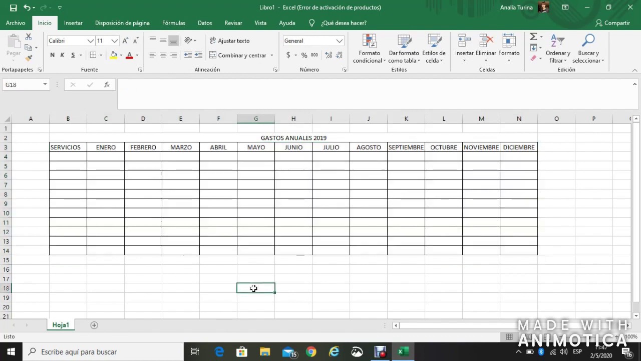 Como Elaborar Una Tabla En Excel