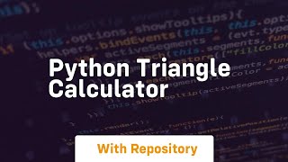 python triangle calculator