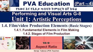 PVA G-8 Unit 1: Artistic Perceptions (Part-4) 🎬 1.4. Film/Video Production Elements (Basic Stages)