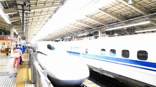 〔4K UHD|cc〕JR東海・東海道新幹線：東京駅、N700系Supreme『のぞみ号』入場シーン。