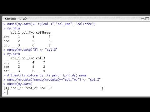 Naming and renaming columns in R dataframes Naming and renaming columns in R dataframes