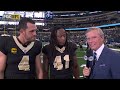 derek carr and alvin kamara after saints win vs. cowboys we believe in one another nfl on fox