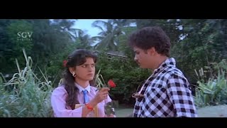 Ravichandran Gives Rose To Juhi Chawla Comedy Scene | Premaloka Kannada Movie