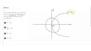 Let `L_1` be the length of the common chord of the curves `x^2 + y^2=9` and `y^2= 8x,` and `L