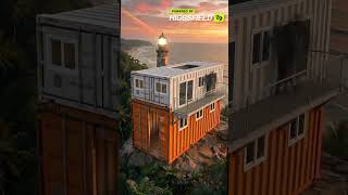 From Discarded Containers Into a Luxury Cliffside Home 🌊🏡 #containerhouse