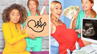 Rich Pregnant VS Broke Pregnant! Funny Situations & DIY Ideas by Mr Degree
