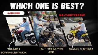 Scrambler 400x vs Himalayan 450 vs Suzuki V-Strom 250 - Test Ride Day |#bike #travel