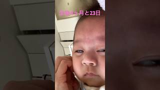 生後4ヶ月と23日、耳掃除で確実に寝る　# #赤ちゃんの成長 #funnybaby #funnyshorts  #赤ちゃんのいる生活 #生後4ヶ月 #耳かき #赤ちゃん寝る　#赤ちゃんおもしろ動画