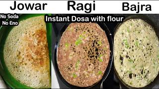 Instant jowar dosa , Ragi dosa, Bajra dosa | Millet  recipes | Instant healthy Breakfast recipe