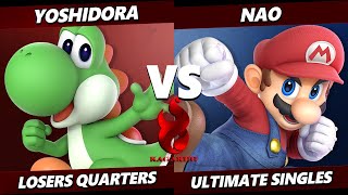 Kagaribi 9 Top 8 - Yoshidora (Yoshi) Vs. Nao (Mario, Dr, Mario) SSBU Ultimate Tournament