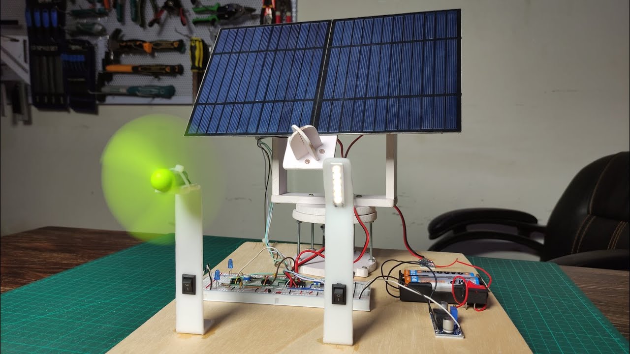 How To Make Dual Axis Solar Tracker | Dual Axis Sun Tracker Solar Panel ...