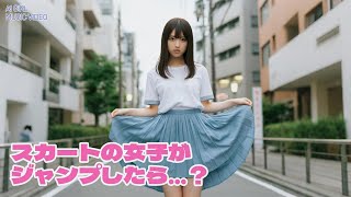 スカートの女子がジャンプしたらどうなる？？ AIで動画作ってみた！