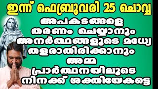 ഇന്ന് ഫെബ്രുവരി 25 ചൊവ്വ അപകടങ്ങളെ തരണം ചെയ്യാനും അനർത്ഥങ്ങളുടെ മധ്യേ തളരാതിരിക്കാനും അമ്മ…