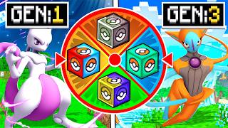 Spinning A WHEEL To Decide What GENERATION Pokemon We Catch In MINECRAFT! (Lucky Blocks)