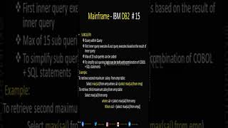 Sub Query #mainframes #kumaritchannel
