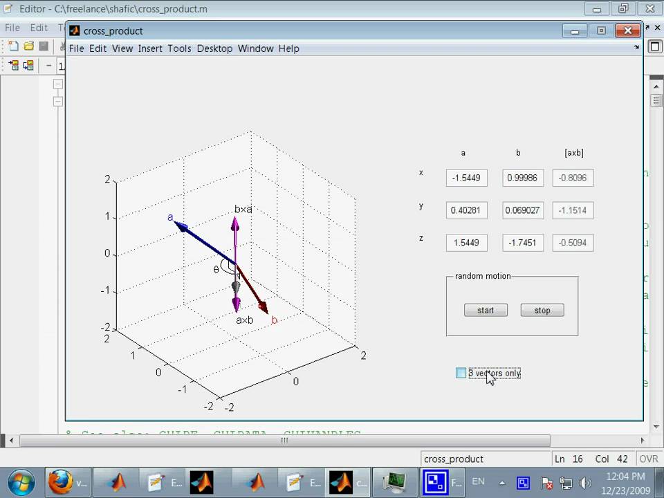 Cross Product Visualization In Matlab - YouTube