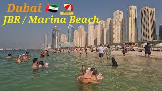 🇦🇪 JBR \u0026 Marina Beach, Dubai ⛱