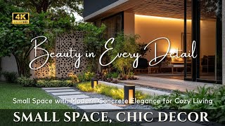 Elevate Small Spaces with Elegant Vibes: Chic Focal Decor & Modern Concrete Elegance for Cozy Living