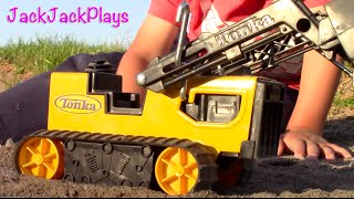 Construction Vehicles for Kids: Toy Bulldozers Excavator Backhoe Digging Playing JackJackPlays