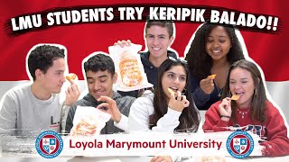 INTERNATIONAL STUDENTS TRY SPICY INDONESIAN CHIPS! 🤯 || LOYOLA MARYMOUNT UNIVERSITY