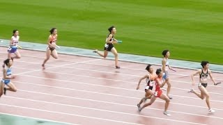 2012 ジュニアオリンピック ABC女子共通4×100mR準決勝2組2012 10 28