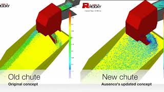 DEM simulation of Screen Feed Chutes