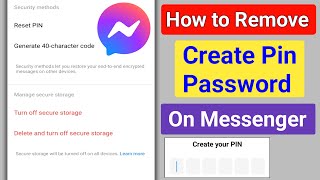 How to Remove Pin Password On Messenger 2024 | Remove Create Pin From Messenger