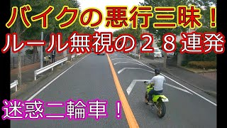 迷惑運転者たちNo.616　バイクの悪行三昧！・・ルール無視の28連発・・【トレーラー】【車載カメラ】迷惑二輪車！・・