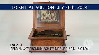 LOT 214: GERMAN SYMPHONIUM SCHUTZ MARKE DISC MUSIC BOX