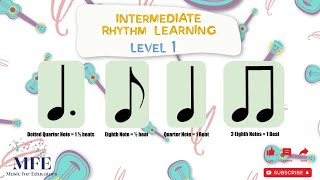 Intermediate Rhythm Reading - Level 1 - Dotted Quarter Notes, Eighth Notes and Quarter Notes