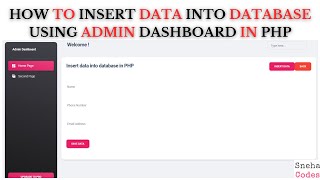 PHP ADMIN PANEL-2: How to Insert data into database in PHP MySQL Database