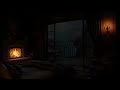 🌧️ relax in a small cabin watch the rain from the balcony with thunder and fireplace