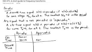 ESE 471 A Short Guide to Frequency Transforms