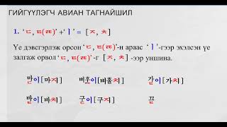 № 11 / Solongos hel / Солонгос хэл / ㄷ,ㅌ +ㅣ = [지, 치]