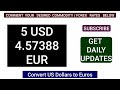 1 Us Dollar to Euro Exchange Rates Today EUR USD