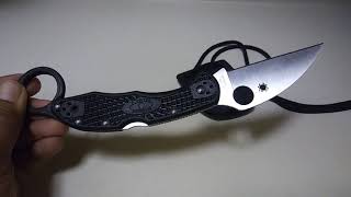 Spyderco Delica 4 Wharncliffe with custom 3D printed GrayGear signet ring \u0026 Linos kydex sheath