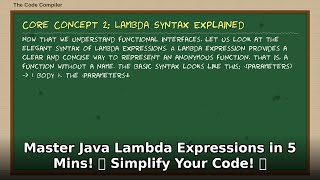 Master Java Lambda Expressions in 5 Mins! 🚀 Simplify Code | Java Programming Tutorial