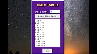 Visual Basic Tutorial - For Next Loops - Times Tables