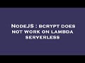 NodeJS : bcrypt does not work on lambda serverless