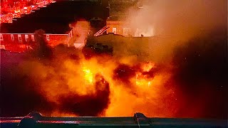FDNY BOX 3064 - FDNY BATTLING MAJOR 4TH ALARM FIRE IN A SUPERMARKET ON ARCHER STREET IN THE BRONX.